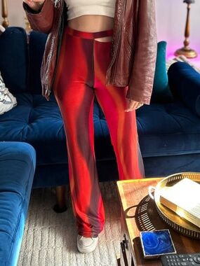 Motel Rocks Zola Flare Pants in Solarized Orange